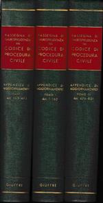 Rassegna di giurisprudenza sul codice di procedura civile, appendice di aggiornamento, 3 tomi (art1-162, 163-473, 474-831). Tre volumi