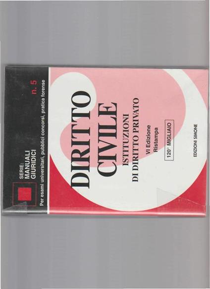 Diritto civile : istituzioni di diritto privato - copertina