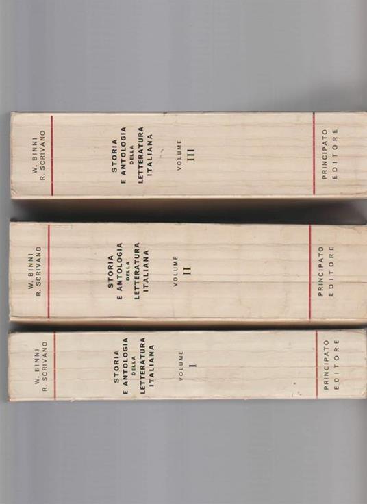 Storia e antologia della letteratura italiana ad uso degli istituti tecnici. 3 volumi - Walter Binni - copertina
