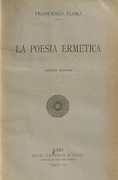 La poesia ermetica - Francesco Flora - copertina