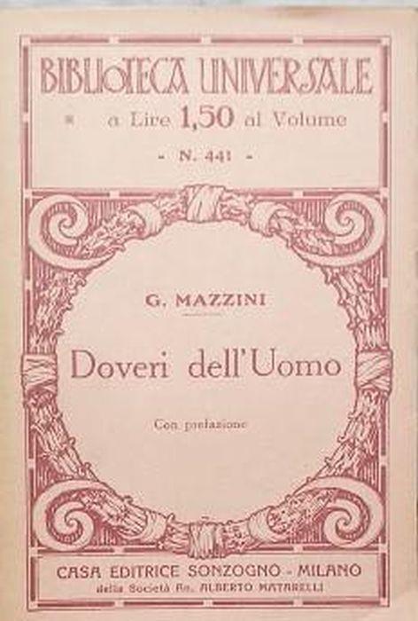 Doveri dell'uomo - Giuseppe Mazzini - copertina