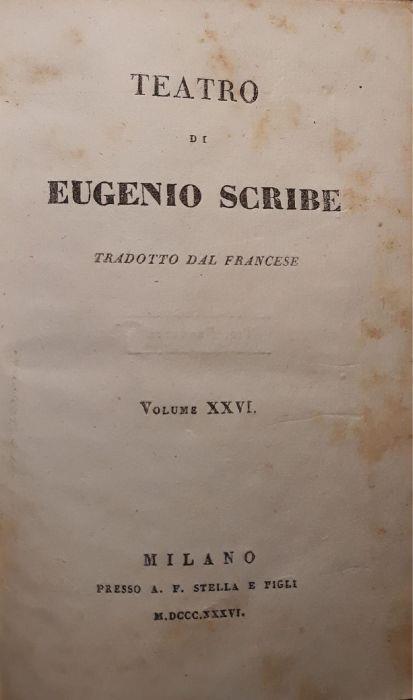 Teatro di Eugenio Scribe (volume XXVI) - Eugenio Scribe - copertina