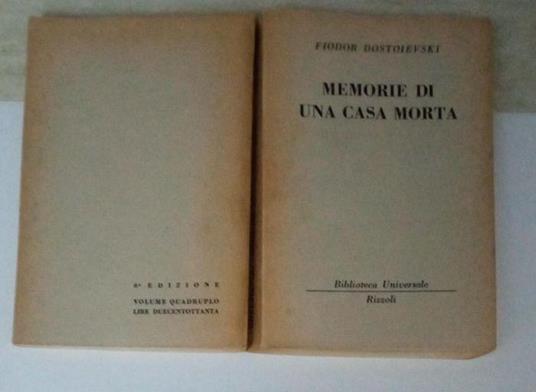Memorie di una casa morta - Fëdor Dostoevskij - copertina