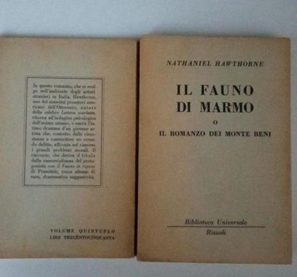 Il fauno di marmo o il romanzo dei monte beni - Nathaniel Hawthorne - copertina