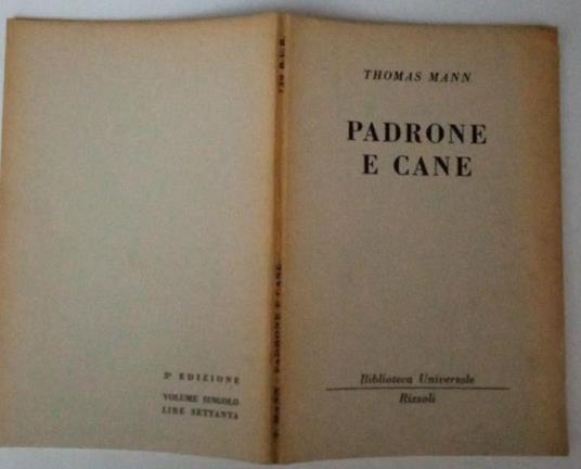 Padrone e cane - Thomas Mann - copertina
