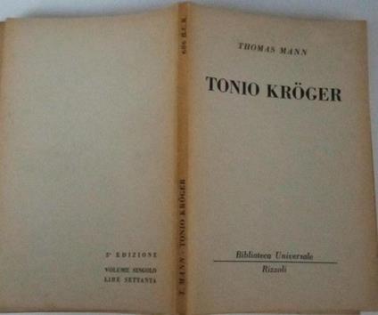 Tonio Kroger - Thomas Mann - copertina