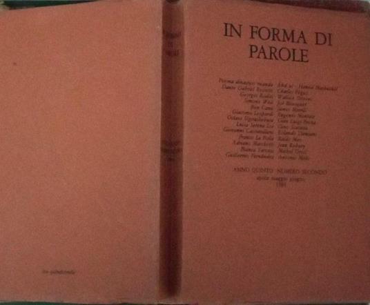 In forma di parole - copertina