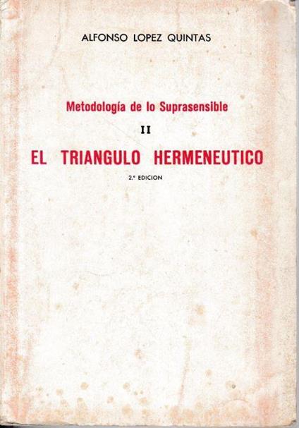 Metodologia de lo Suprasensible, vol. II El triangulo hermeneutico - copertina