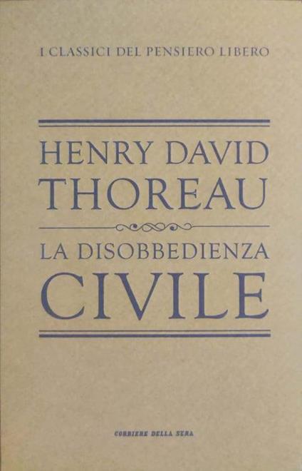 La disobbedienza civile - Henry David Thoreau - copertina
