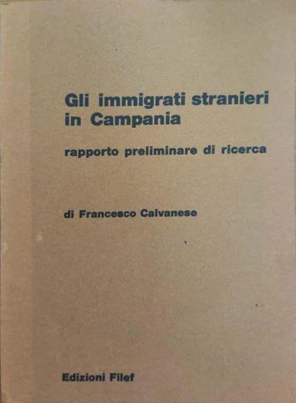 Gli immigrati stranieri in Campania. Rapporto preliminare di ricerca di: Francesco Calvanese - copertina