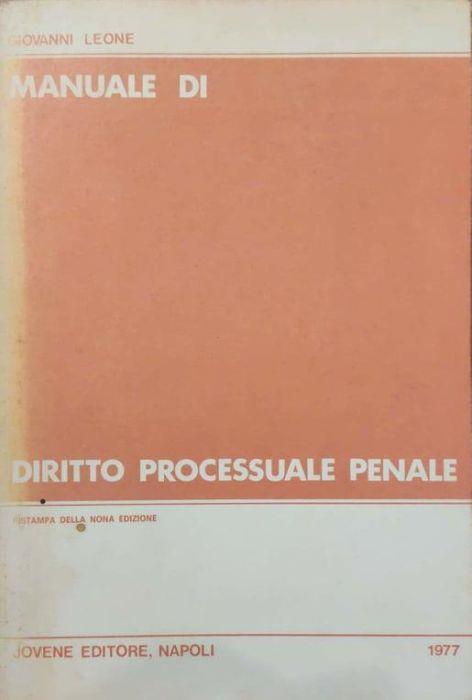 Manuale di diritto processuale penale - Giovanni Leone - copertina