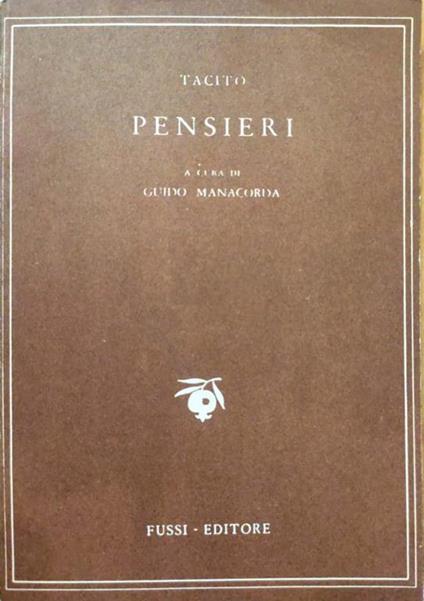 Pensieri - P. Cornelio Tacito - copertina