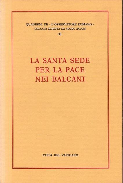 La Santa Sede per la pace nei Balcani - copertina