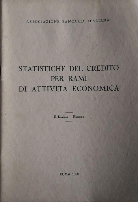 Statistiche del credito per rami di attività economica - copertina