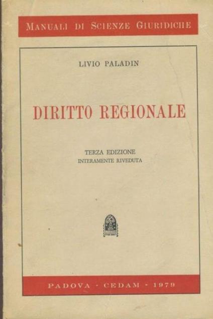Diritto regionale - Livio Paladin - copertina