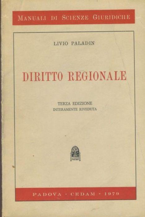 Diritto regionale - Livio Paladin - copertina