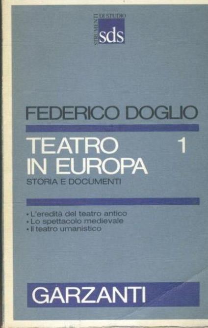 Teatro in Europa 1 - Federico Doglio - copertina