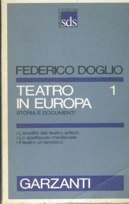 Teatro in Europa 1 - Federico Doglio - copertina