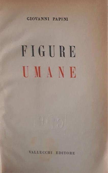 Figure umane - Giovanni Papini - copertina