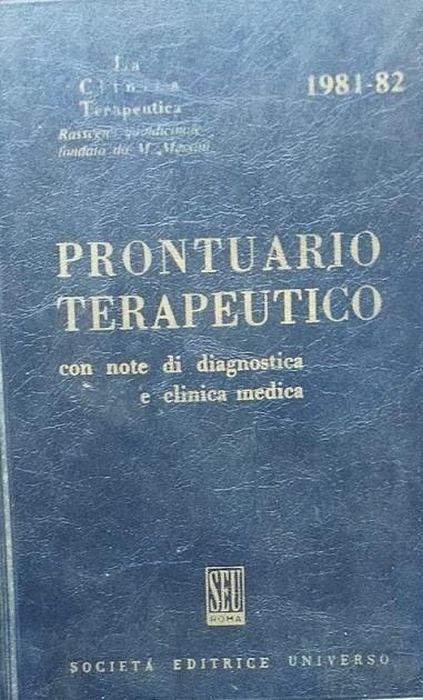 Prontuario terapeutico con note di diagnostica e clinica medica. 1981 - 82 - copertina