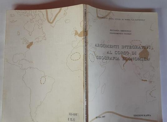 Argomenti integrativi al corso di geografia economica - copertina