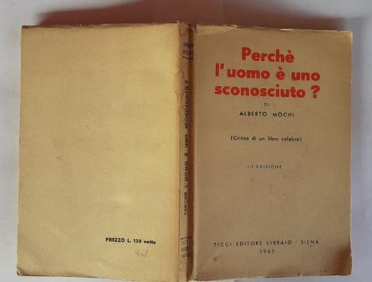 Perchè l'uomo è uno sconosciuto? - copertina