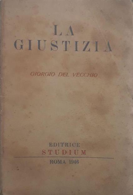 La giustizia - Giorgio Del Vecchio - copertina