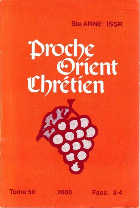 Proche Orient Chrétien tome 50, fasc. 3-4 - copertina