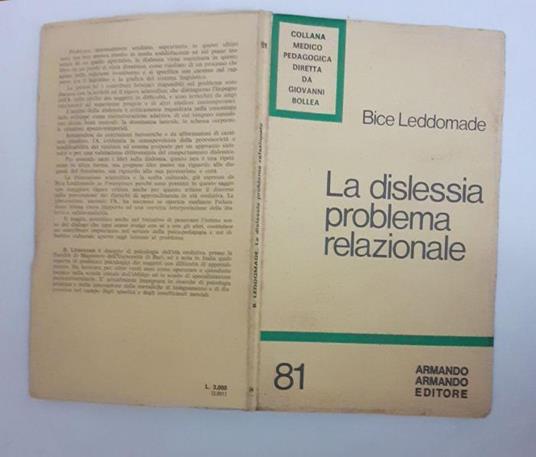 La dislessia problema relazionale - Bice Leddomade - copertina