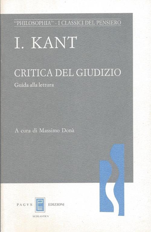 I. Kant - Critica del giudizio - Massimo Donà - copertina