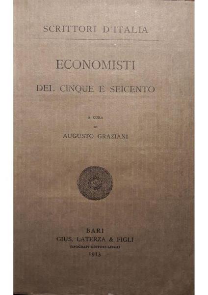 Economisti del cinque e seicento - Augusto Graziani - copertina