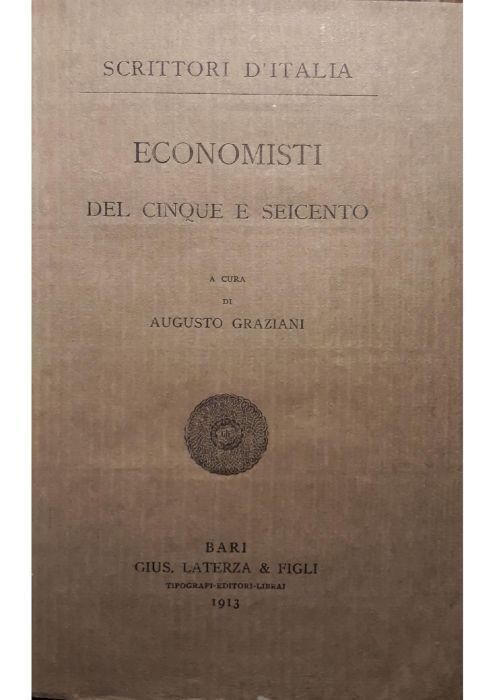 Economisti del cinque e seicento - Augusto Graziani - copertina