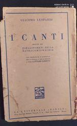 I Canti - Giacomo Leopardi - copertina