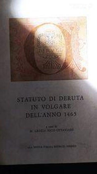 Statuto di deruta in volgare dell'anno 1465 - M. Grazia Nico Ottaviani - copertina