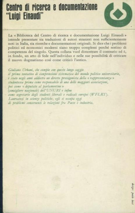 Politica e universitari - Giuliano Urbani - 2