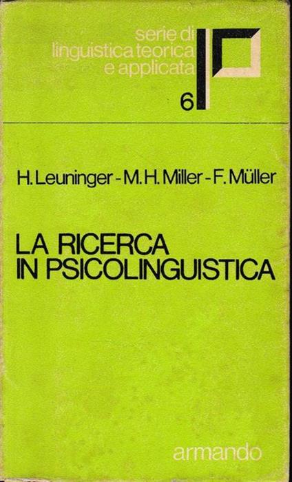 La ricerca in psicolinguistica - copertina