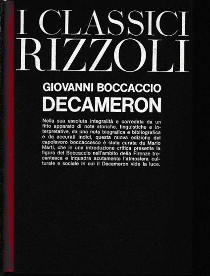 Giovanni Boccaccio Decameron - Mario Marti - copertina