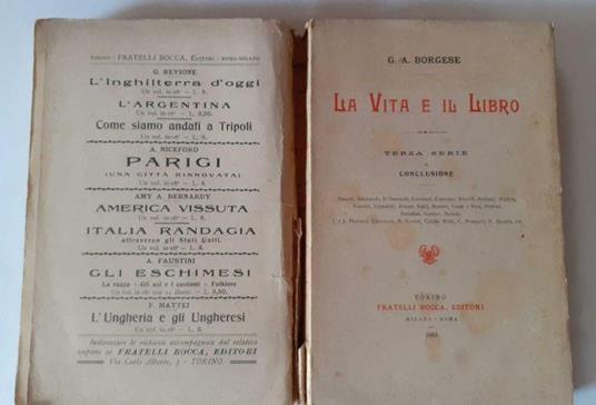 La vita e il libro terza serie e conclusione - Giuseppe A. Borgese - copertina