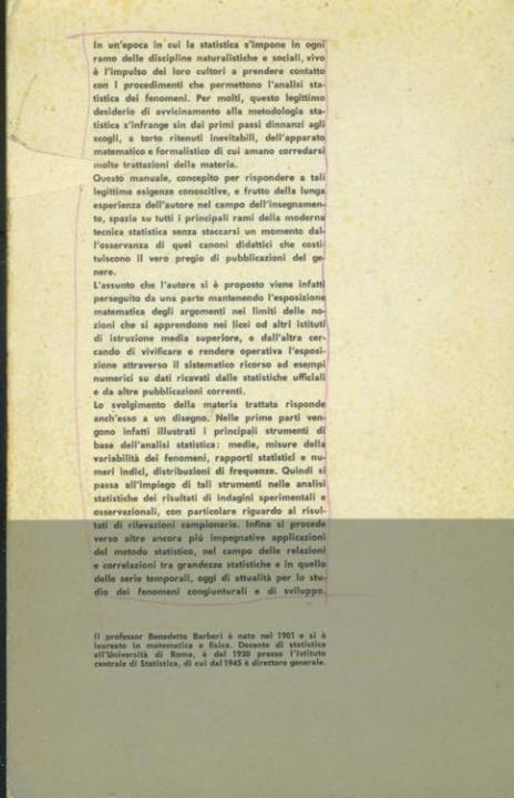 Nozioni di calcolo statistico - Benedetto Barberi - 2