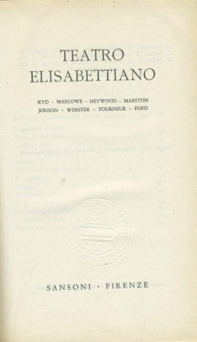 Teatro elisabettiano - copertina