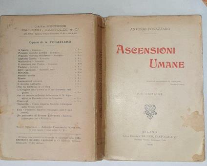 Ascensioni umane - Antonio Fogazzaro - copertina