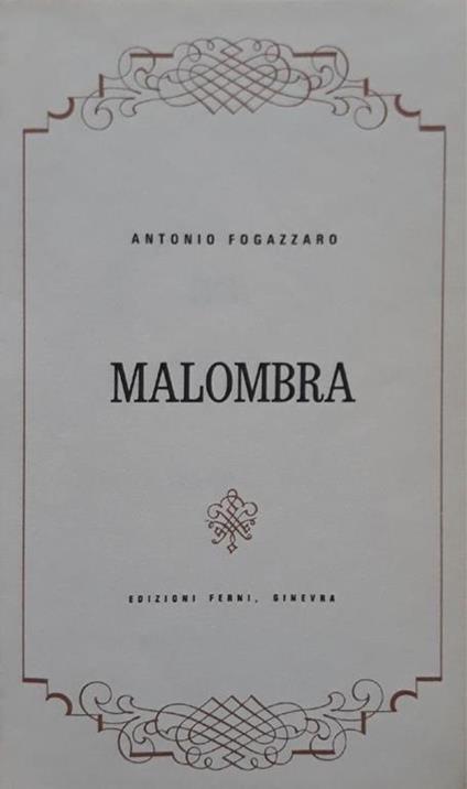 Malombra - Antonio Fogazzaro - copertina