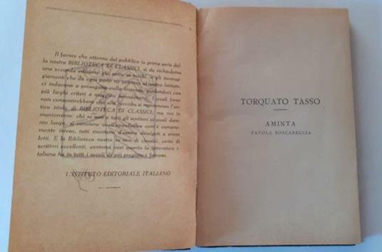 L' aminta. Il torrismondo - Tasso - copertina