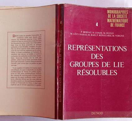 Representation des groupes de lie resolubles - copertina