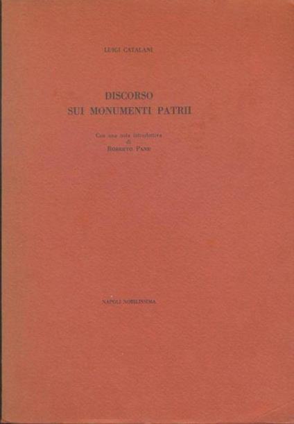 Discorso sui monumenti patrii - Luigi Catalani - copertina