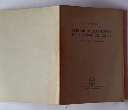Stesure e frammenti dei cantos CX-CXVII - Ezra Pound - copertina