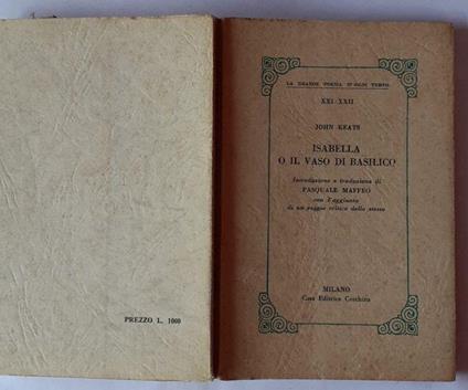 Isabella o il vaso basilico - John Keats - copertina