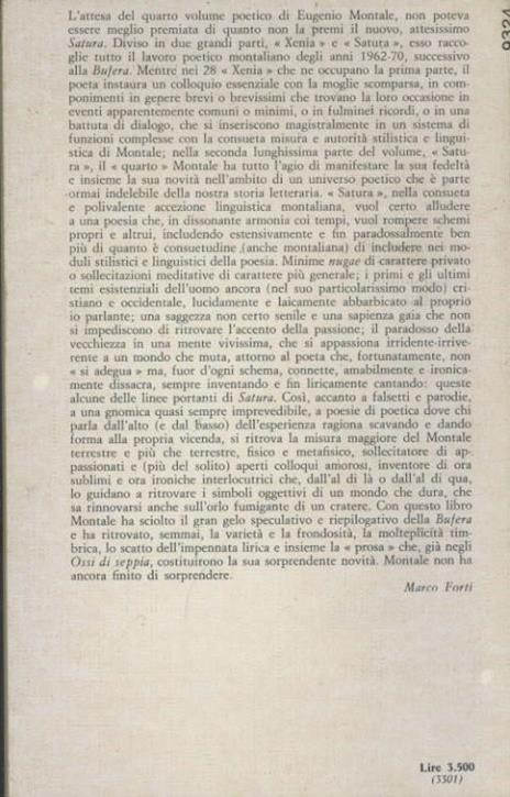 Satura - Eugenio Montale - 2