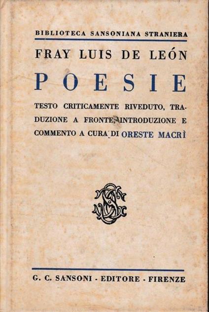 Poesie - Fray Luis de Leon - copertina
