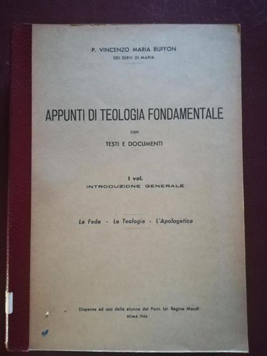 Appunti di teologia fondamentale - copertina